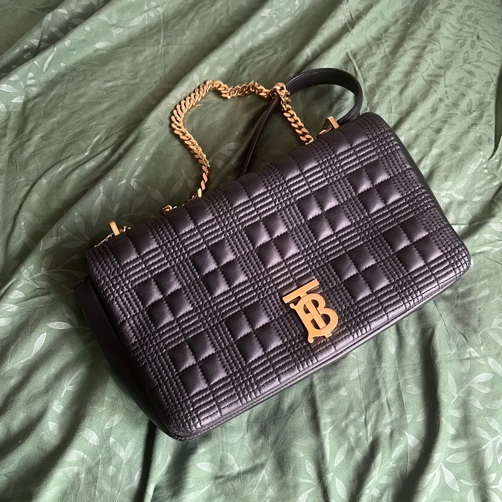 BURBERRY Lola TB Quilted Shoulder Bag US Medium see the measurements